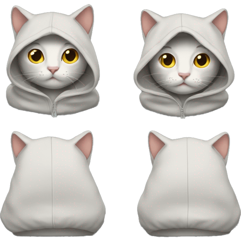 Cat wearing hoodie emoji