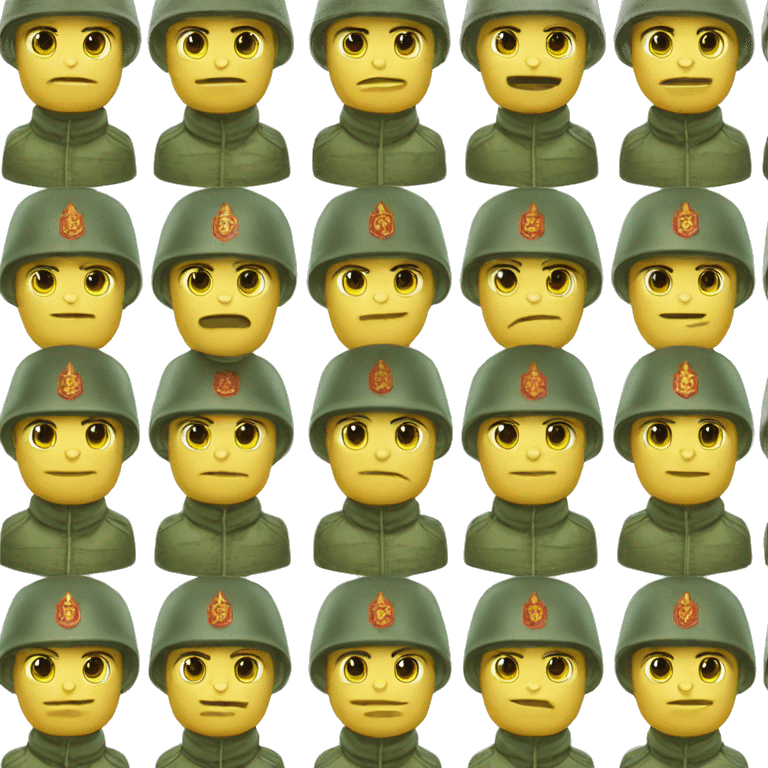 ussr soldier serious with military helmet emoji