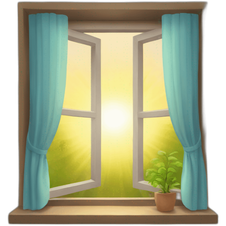 open window with sunlight emoji