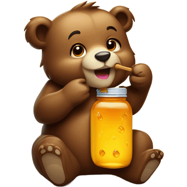 Bear with honey emoji