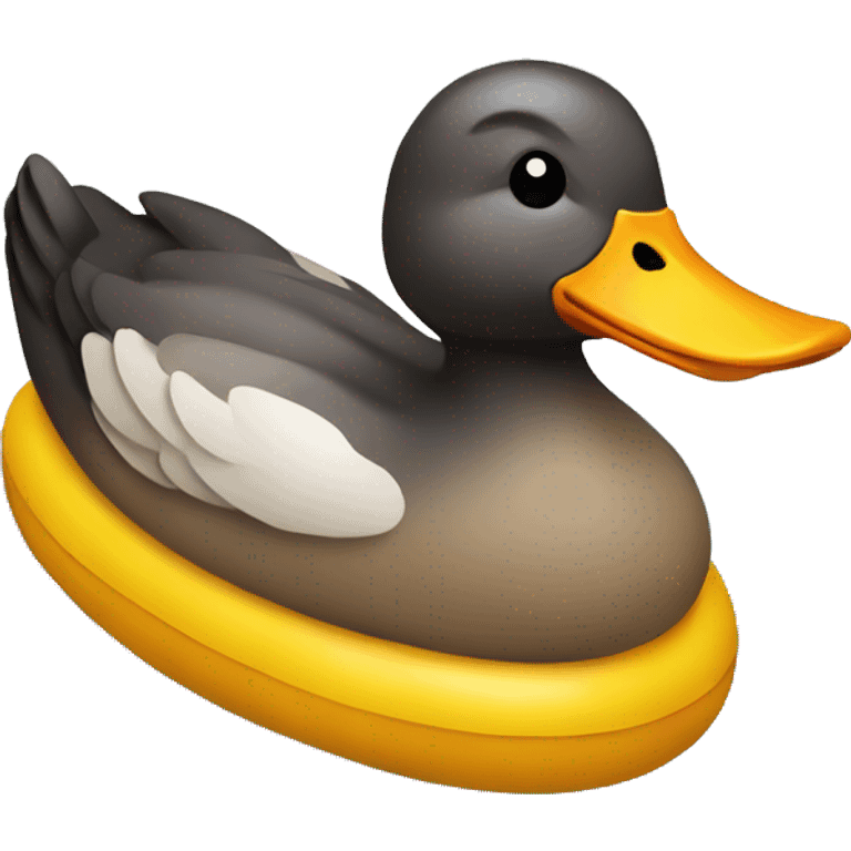 Duck with a duck float  emoji