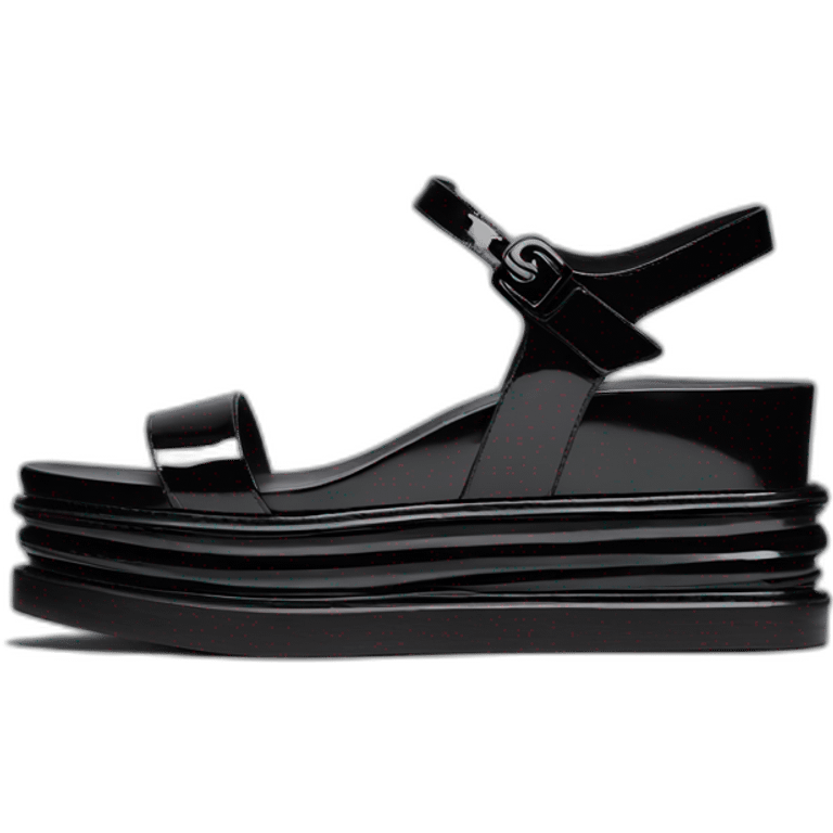 Ysl heel sandal TRIBUTE PLATFORM SANDAL black PATENT LEATHER emoji