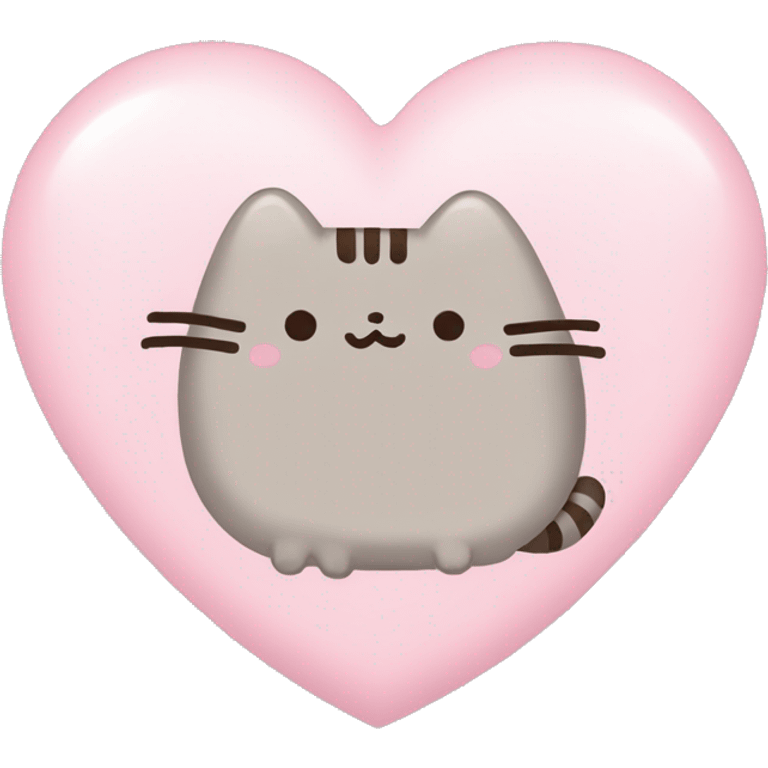 pusheen light pink heart emoji