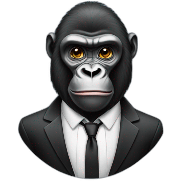 Gorilla wearing a tuxedo emoji