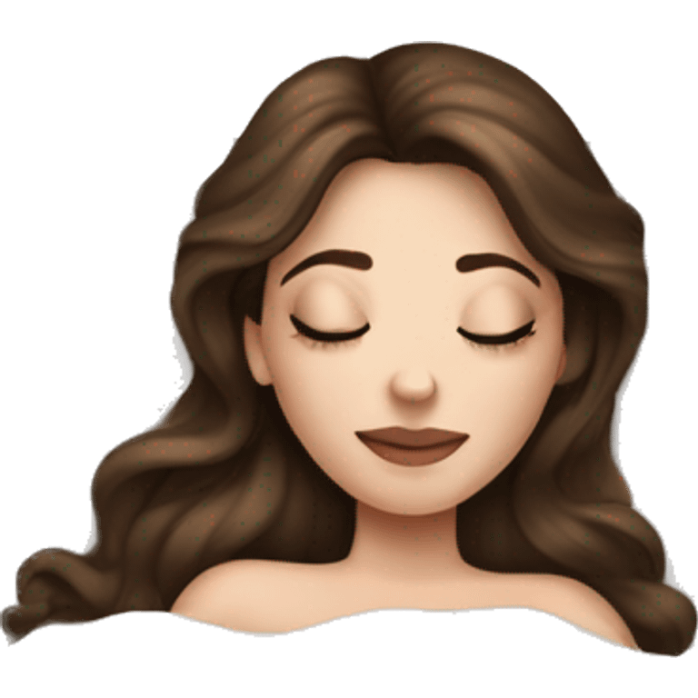 sleeping beauty brunette white girl with a silk pillow emoji