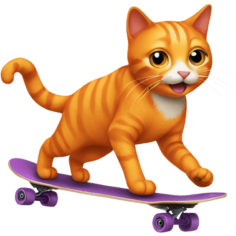 Orange cat skateboarding emoji