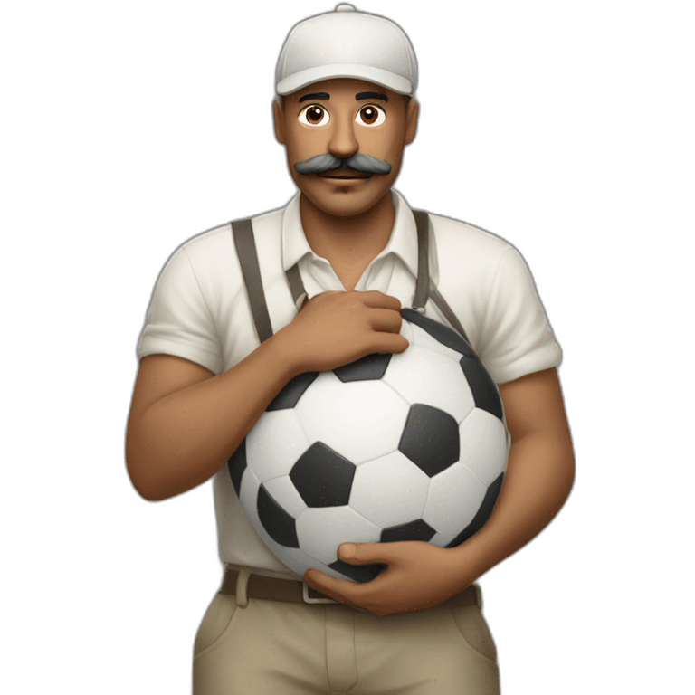  Expressively strenuously carrying heavy balls white Cuban Man with mustache emoji