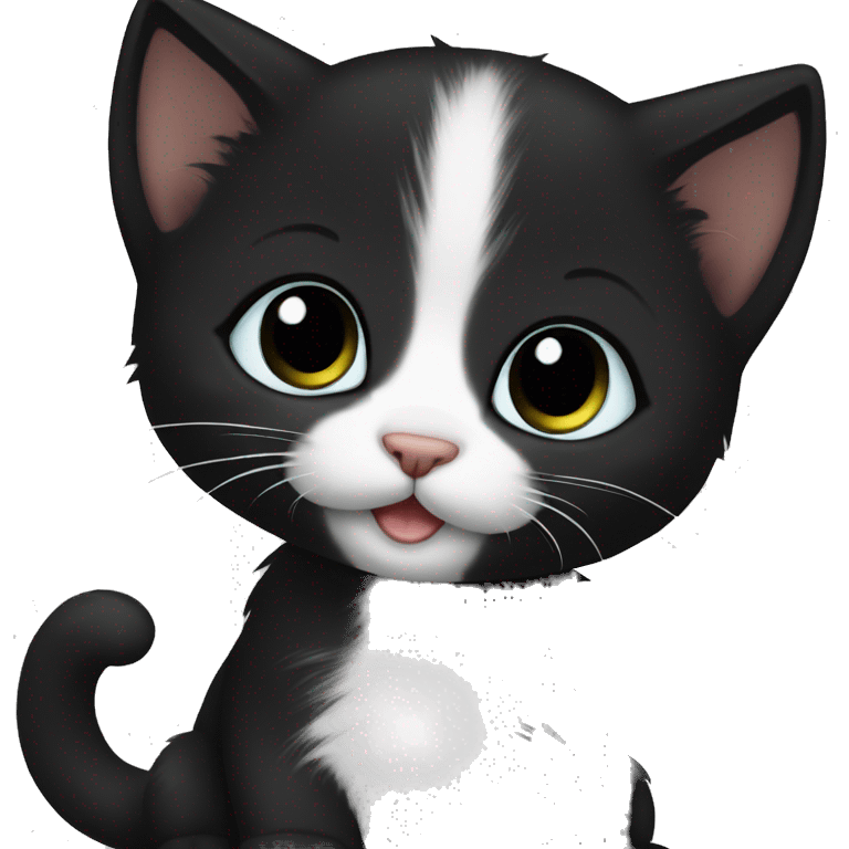 Cute baby black kitten emoji