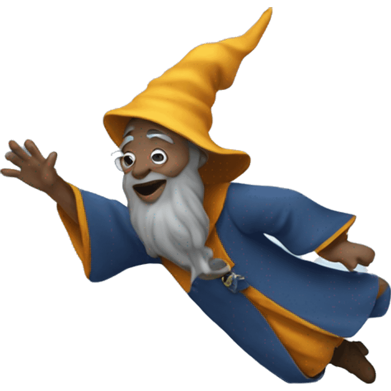 Wizard flying to the moon emoji