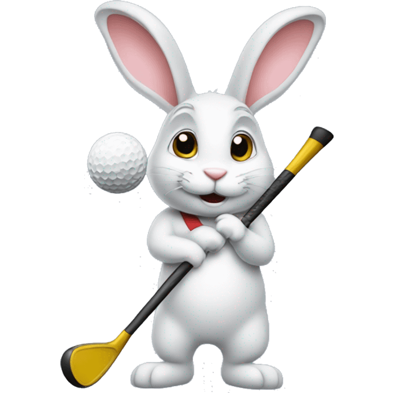 Rabbit with golf clubs emoji