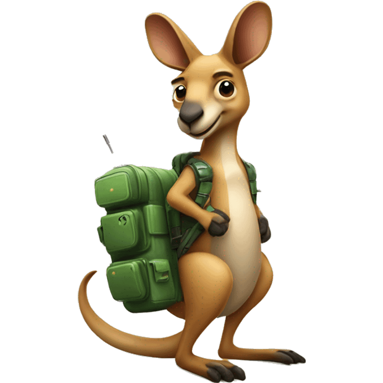 kangaroo with rocket pack emoji