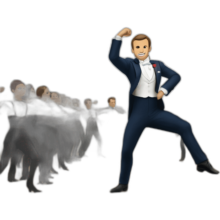 macron entrain de dancer emoji