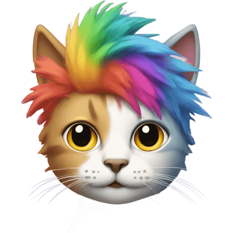 cat with a rainbow mohawk emoji