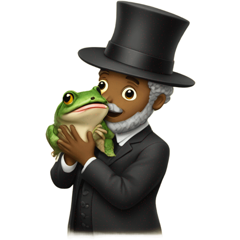 Rabbi kissing a toad emoji