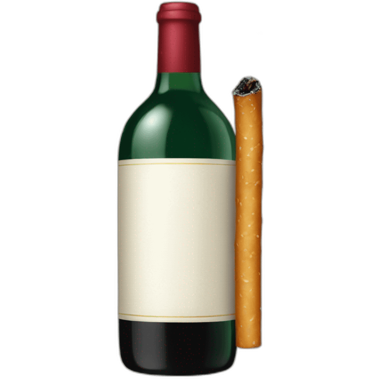 bouteille de vin et cigarette emoji