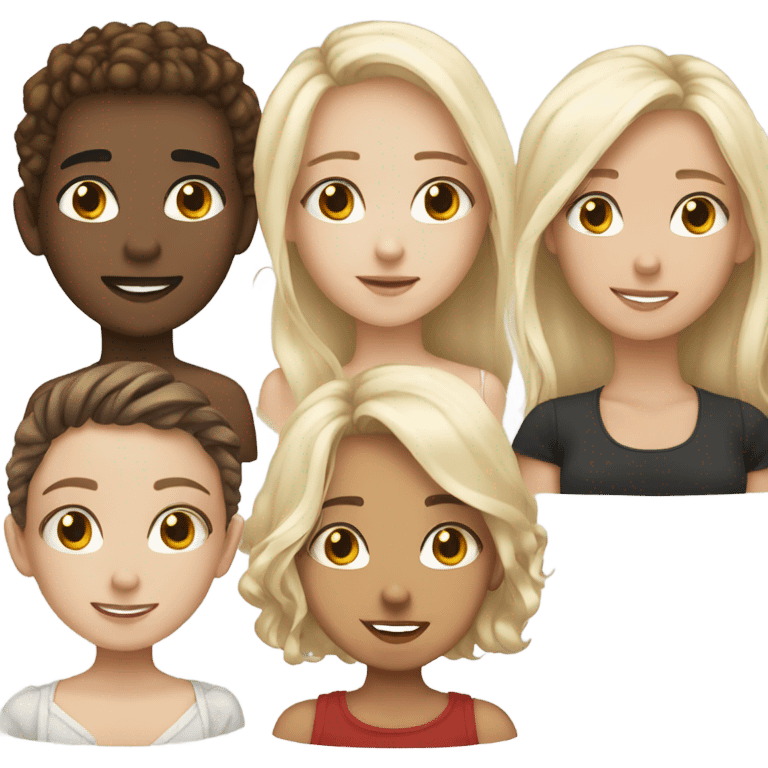 5 sisters and 1 brother white skin emoji