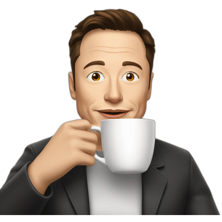 elon musk drinking a cup of coffee emoji