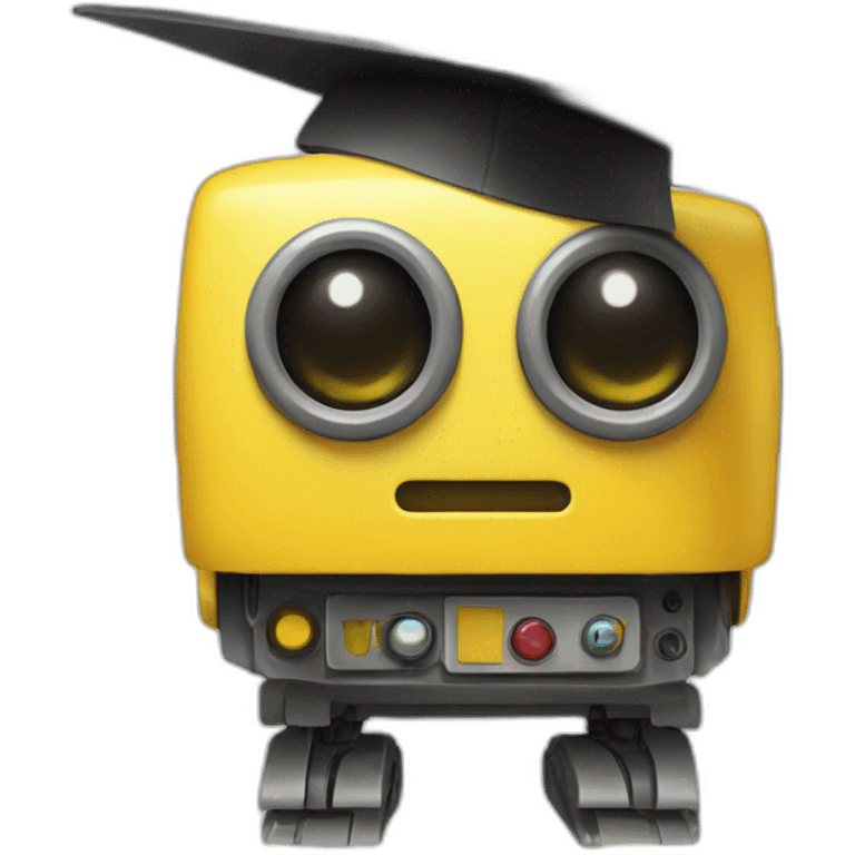 yellow robot with mortarboard on its head emoji