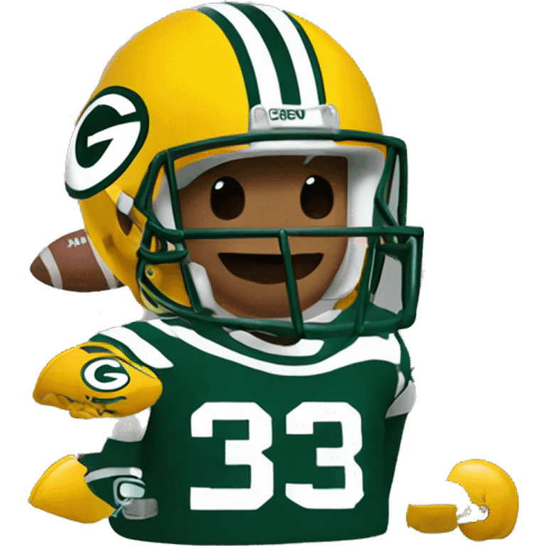 football with Green Bay Packers cheese head emoji