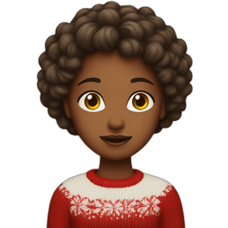 Girl in red sweater emoji