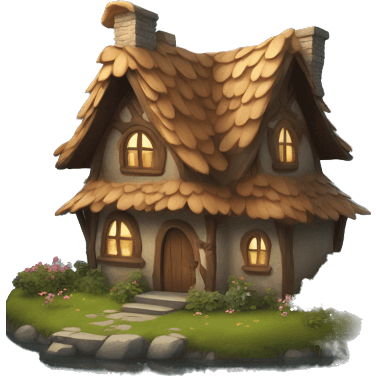 mystical fairy brown cottage  emoji