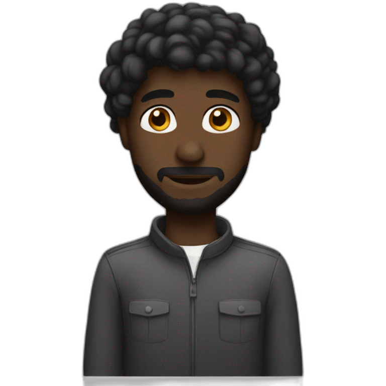 A black men with a rouman emoji