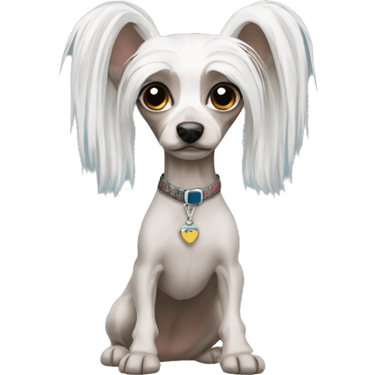 the Chinese crested breed emoji