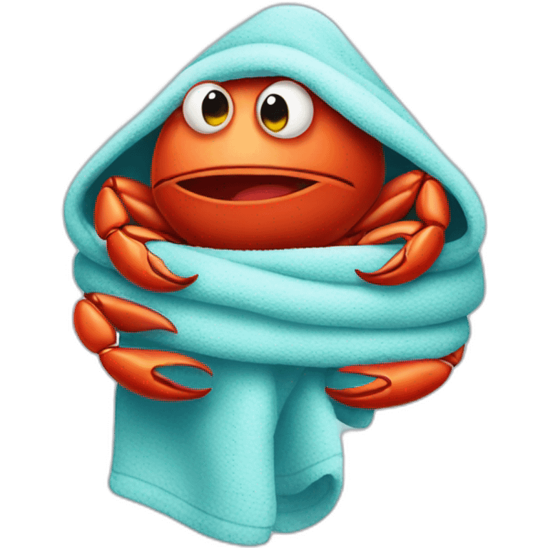 a crab wrapped in a warm towel emoji