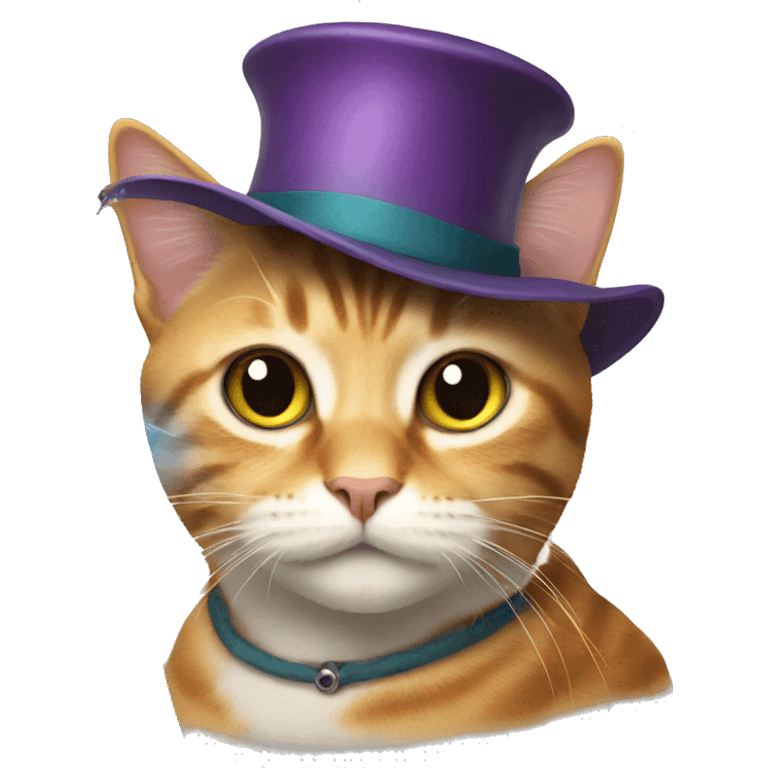 Cat with wand and hat emoji