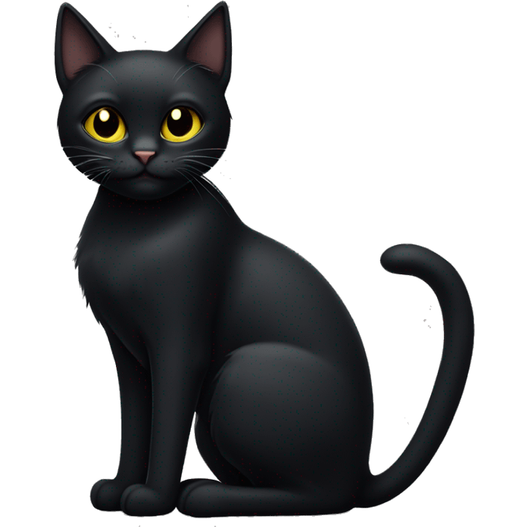 Black cat с желтыми глазами  emoji