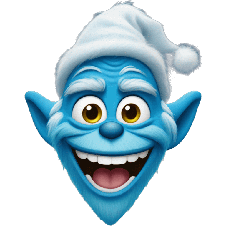 Blue grinch smiling  emoji