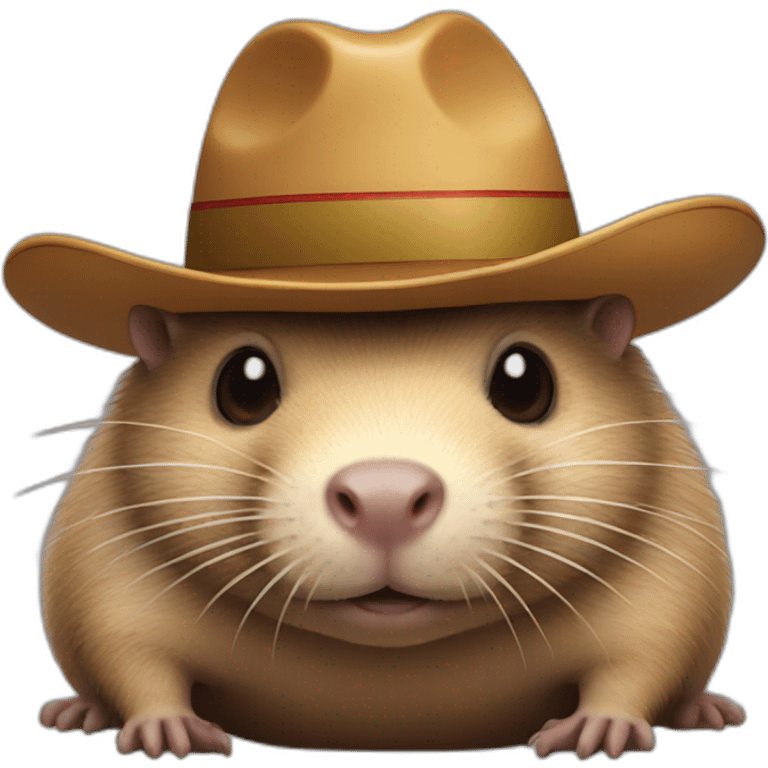 A giant mole rat wearing a sombrero emoji