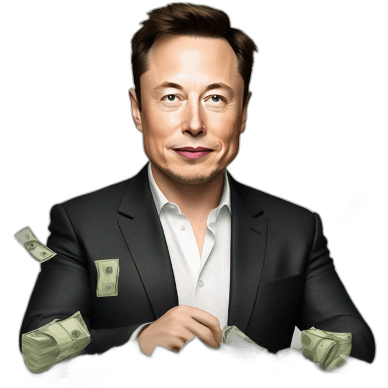 Elon Musk with money emoji