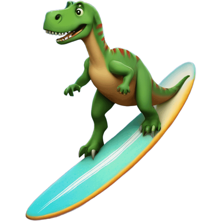 Dinosaur riding a surfboard in space  emoji