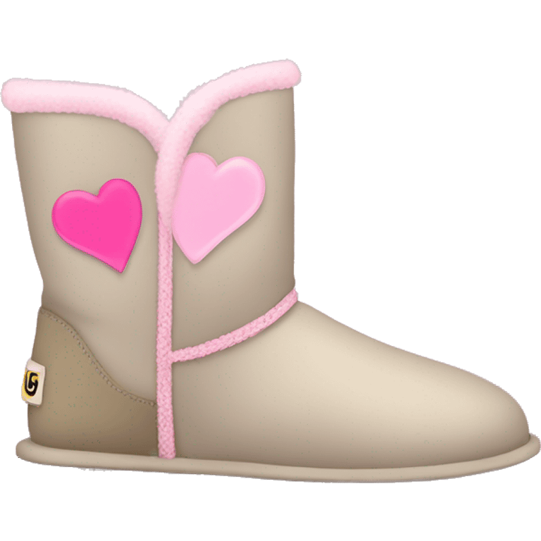 low cut ugg boots with pink hearts  emoji