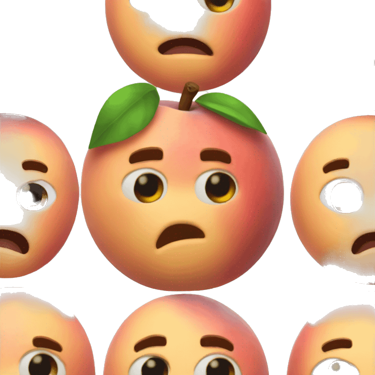 Beat up peach emoji