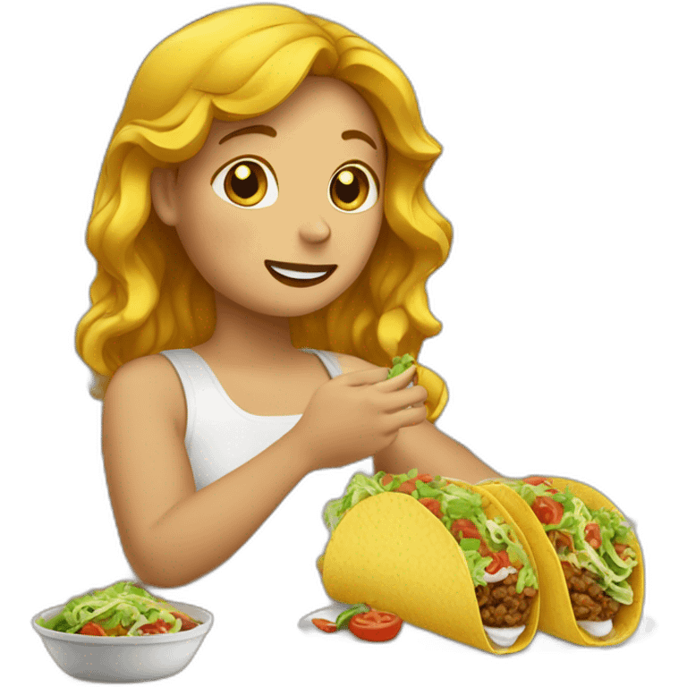 Fille grosse qui mange un tacos emoji