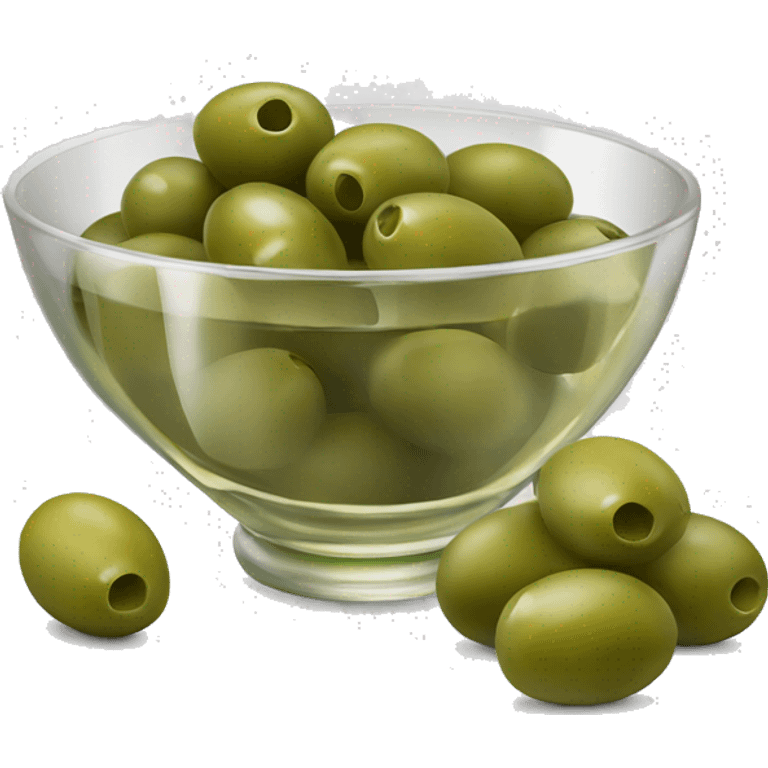  bowl of green olives and glass of white wine  emoji