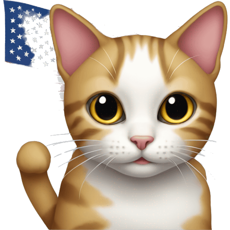 cat with american flag emoji