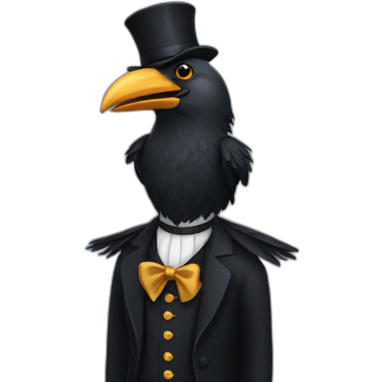 Crow gentleman  emoji