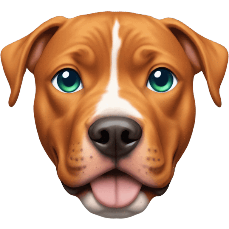 Orange pitbull with blue green eyes emoji