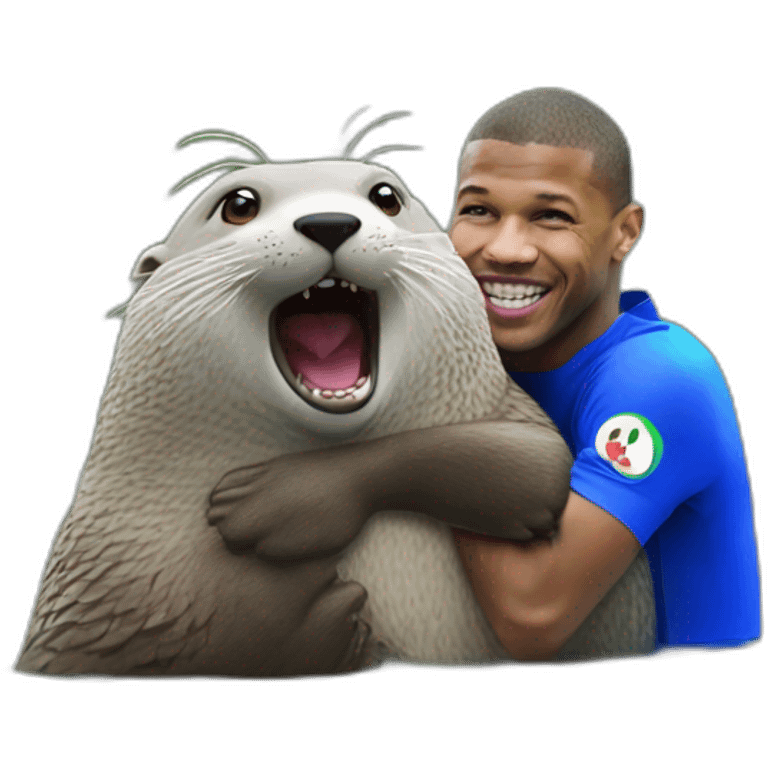 Mbappé sur une loutre emoji