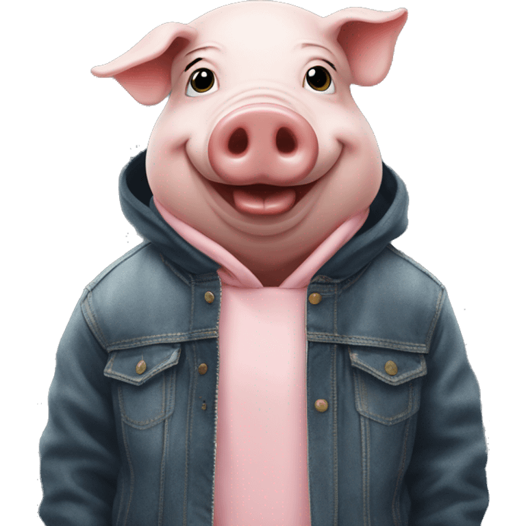 Pig wearing vetements emoji