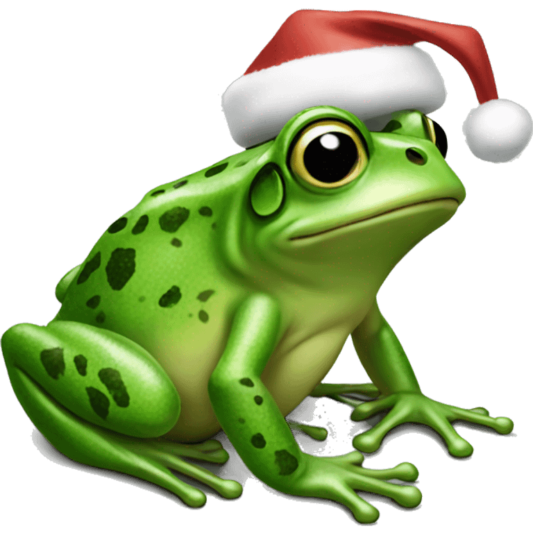 Christmas frog emoji