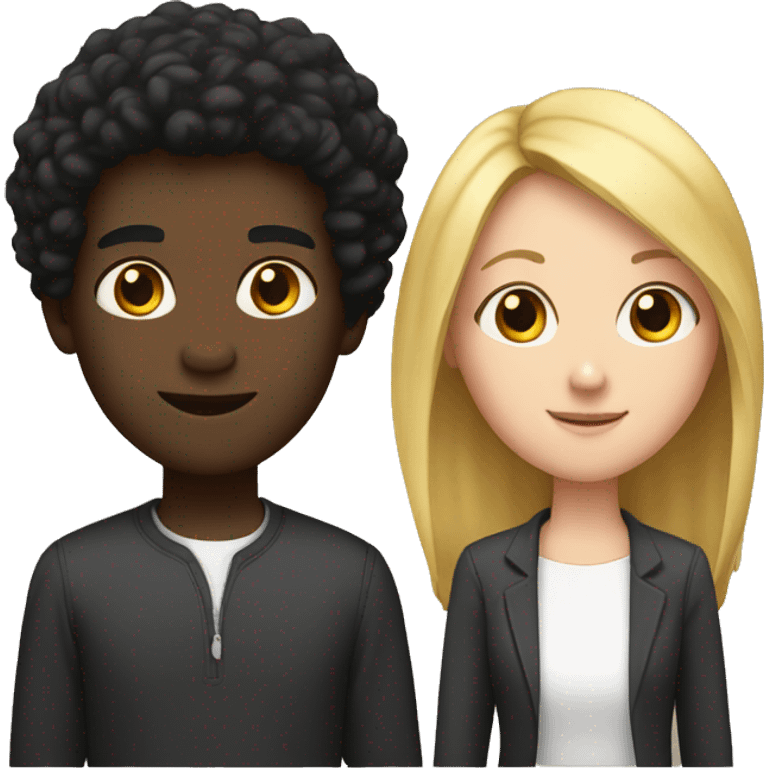 Two black guys one white girl emoji