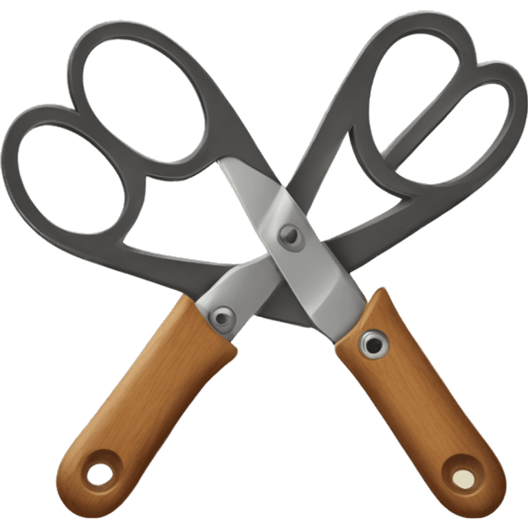 Scissor with wood handle emoji