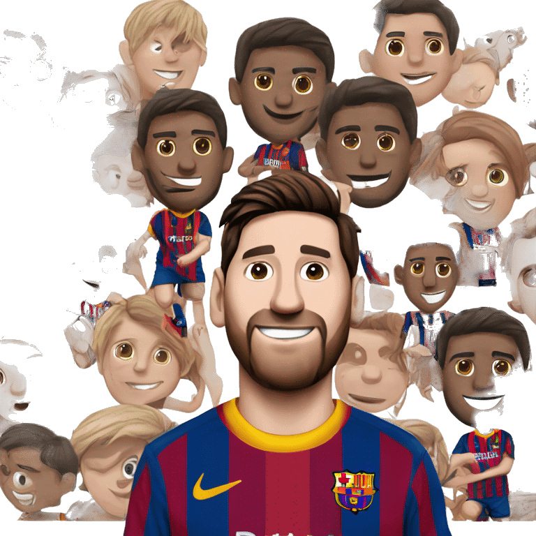 messi with a fc barcelone shirt  emoji