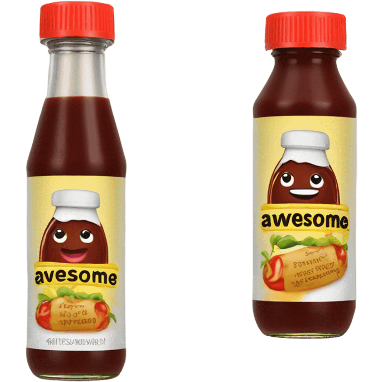 sauce bottle that says awesome emoji