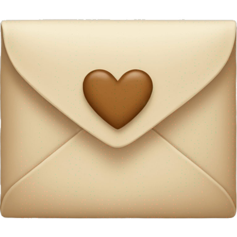 beige letter with beige heart emoji