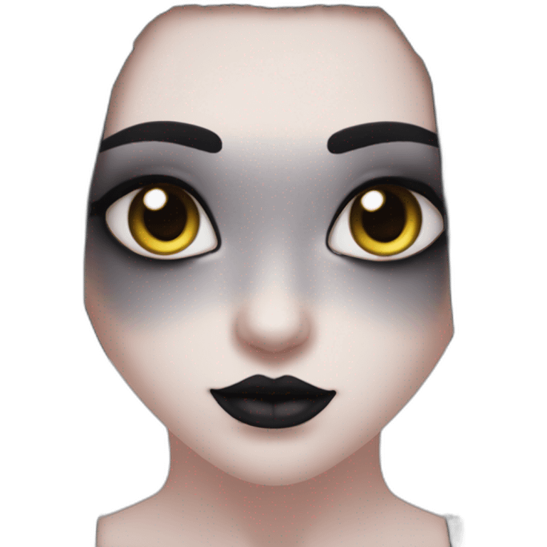 goth nekochan with best make up and big torso emoji